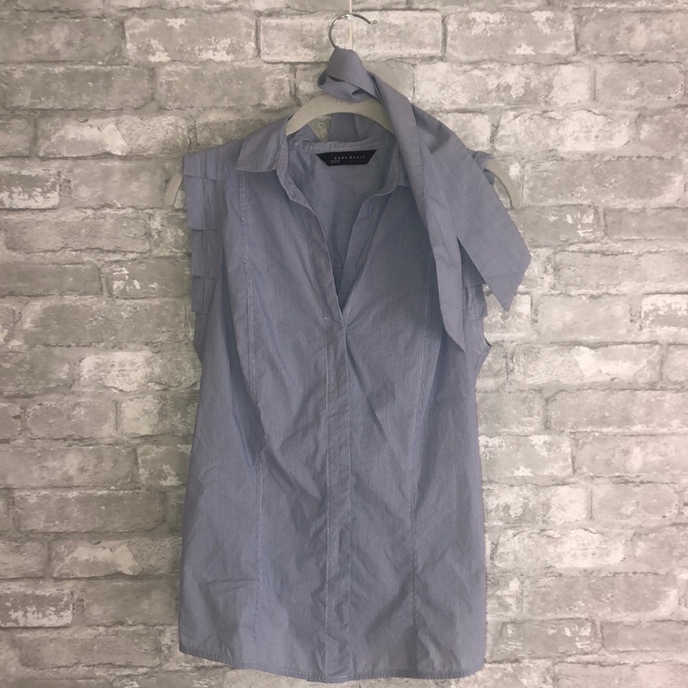 Zara Basic Sleeveless Shirt with Tie